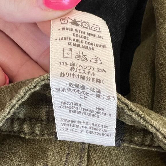 Patagonia Hemp Overstone Pants in Dark Olive Green - Picture 6 of 6